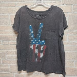 Lol Vintage Peace sign USA tshirt short sleeve size XL